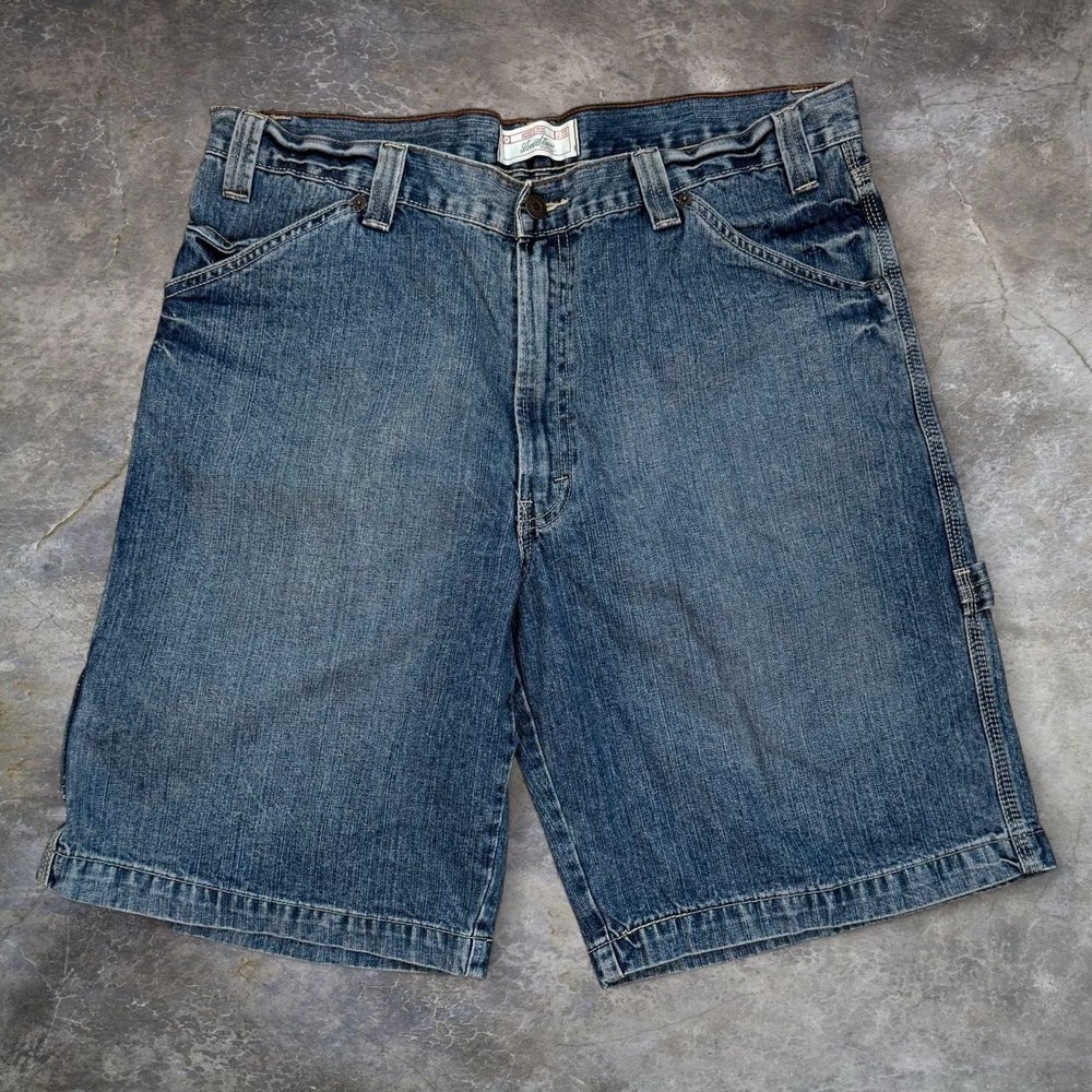 Vintage Levis Strauss Blue Baggy Carpenter Jean Shorts Skater Grunge Denim Y2K